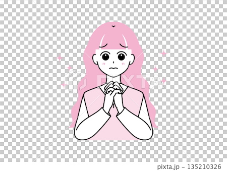 一個女孩提出請求的插圖 135210326