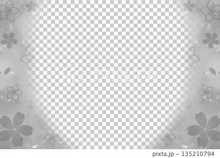 灰色水彩櫻花畫框 灰色水彩櫻花畫框 135210794