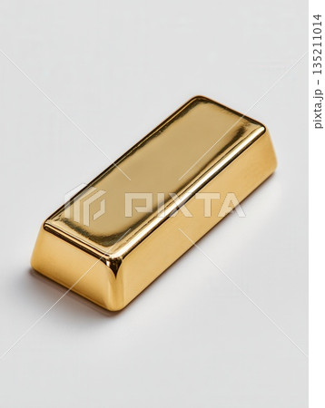 Shiny Gold Bar on White Background for Financial Concepts Shiny Gold Bar on White Background for Financial Concepts 135211014