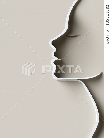 Minimalist Profile Silhouette on Neutral Background Design Minimalist Profile Silhouette on Neutral Background Design 135211082