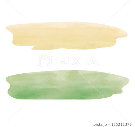 A set of watercolor grass and sand . Abstract illustration of a lawn and land on an isolated background. Botanical clipart for summer farm design and decoration. 135211379