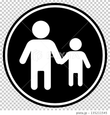 Pedestrian and other restricted area sign icon monotone 135211545