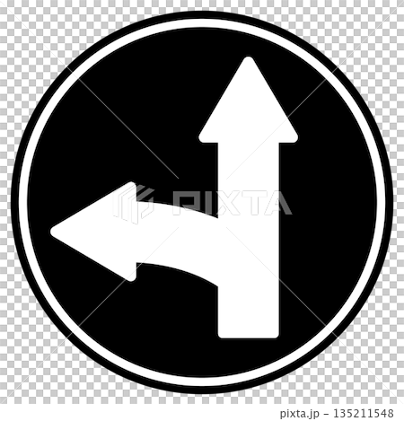 指定方向外進行禁止標識のアイコン　モノトーン 135211548