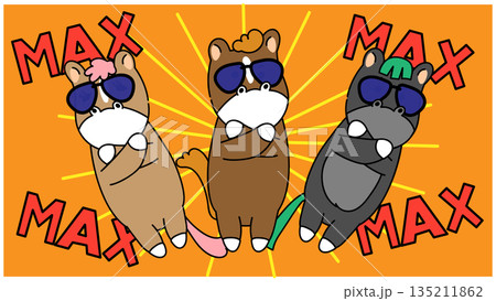 全力で取り組み成果を最大化するチームのイラスト 全力で取り組み成果を最大化するチームのイラスト 135211862