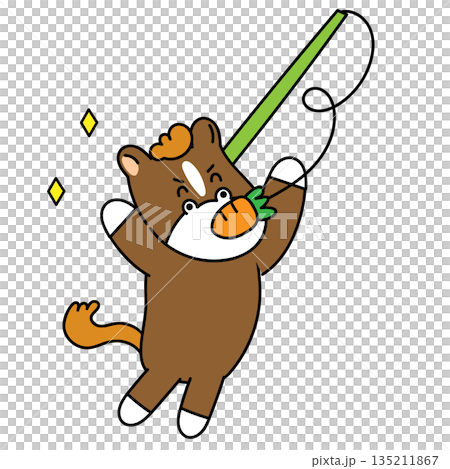 Illustration of a working horse solving problems and achieving results 135211867