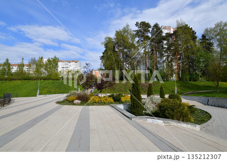 A landscaped city square in Zelenograd, Moscow, Russia A landscaped city square in Zelenograd, Moscow, Russia 135212307