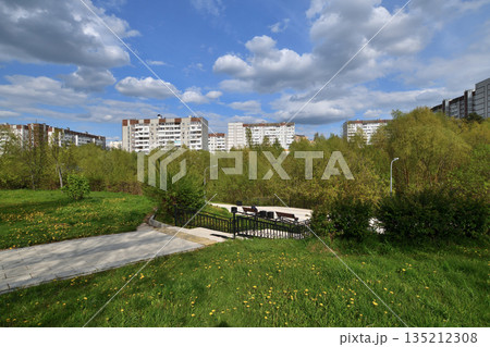 A city park and residential neighborhood in the Zelenograd Administrative Okrug of Moscow, Russia A city park and residential neighborhood in the Zelenograd Administrative Okrug of Moscow, Russia 135212308
