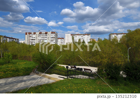 A city park and residential neighborhood in the Zelenograd Administrative Okrug of Moscow, Russia A city park and residential neighborhood in the Zelenograd Administrative Okrug of Moscow, Russia 135212310