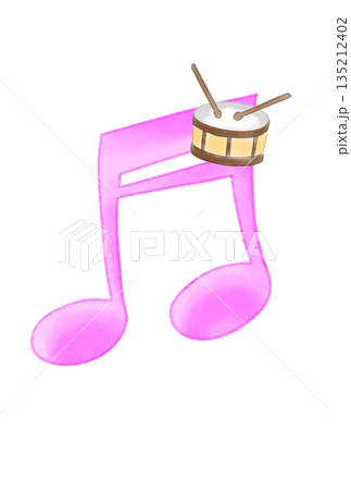 太鼓の付いた音符 135212402