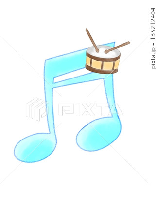 太鼓の付いた音符 太鼓の付いた音符 135212404