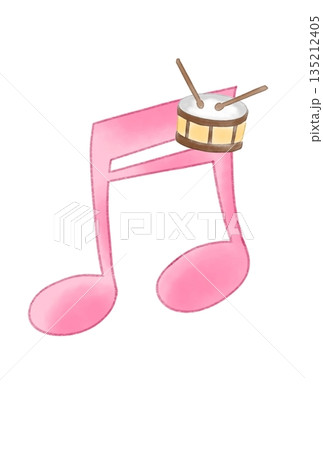 太鼓の付いた音符 太鼓の付いた音符 135212405