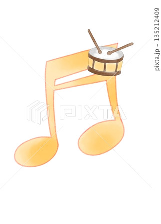 太鼓の付いた音符 太鼓の付いた音符 135212409