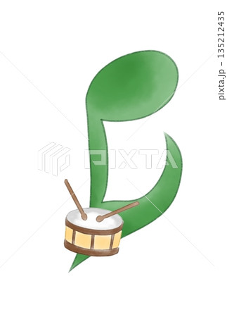 太鼓の付いた音符 太鼓の付いた音符 135212435