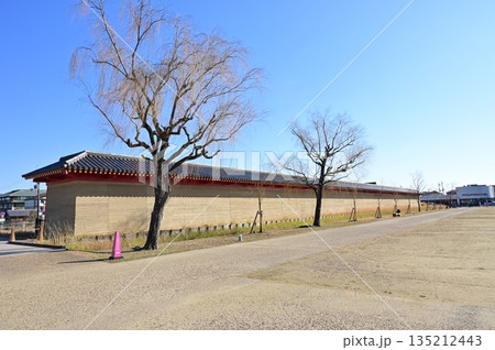 国営平城宮跡公園内に復元された築地塀(奈良県奈良市) 国営平城宮跡公園内に復元された築地塀(奈良県奈良市) 135212443