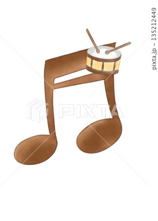 太鼓の付いた音符 太鼓の付いた音符 135212449