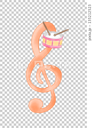 太鼓の付いた音符 135212523