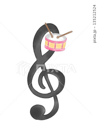 太鼓の付いた音符 太鼓の付いた音符 135212524