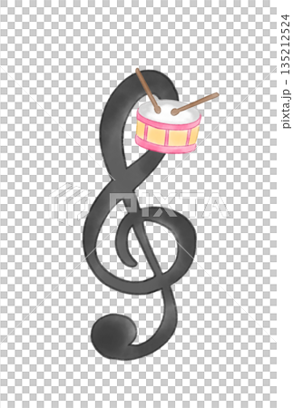 太鼓の付いた音符 太鼓の付いた音符 135212524