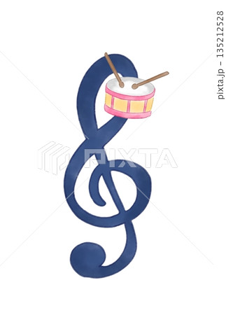 太鼓の付いた音符 135212528