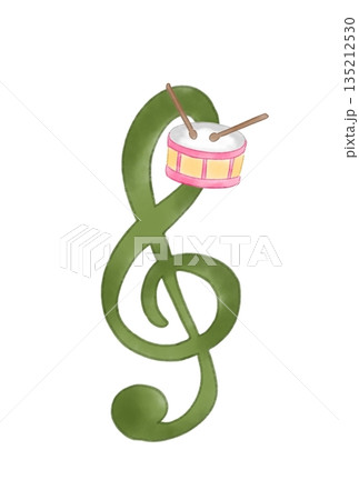 太鼓の付いた音符 135212530