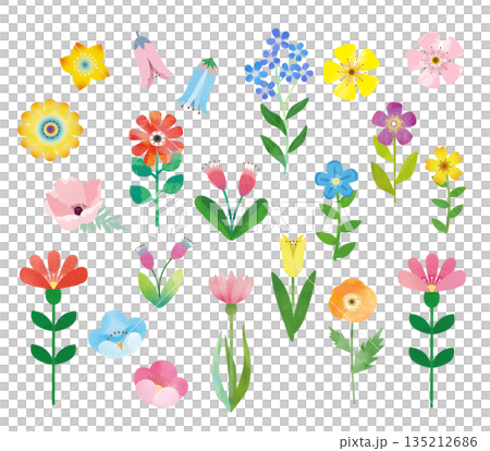 花のカットイラスト 花のカットイラスト 135212686