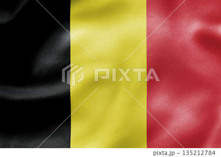 Belgium national flag with black yellow red vertical stripes. 135212784