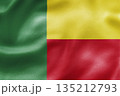 Benin national flag with green yellow red vertical horizontal design. 135212793