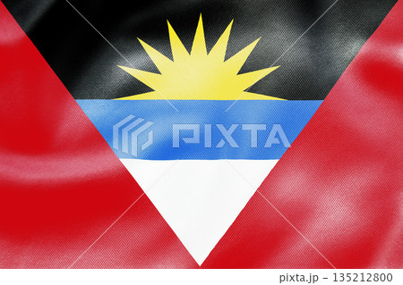 Antigua and Barbuda national flag with rising sun and tricolor design. Antigua and Barbuda national flag with rising sun and tricolor design. 135212800