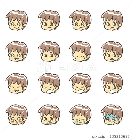 顔のみ表情セット　男の子 135213655