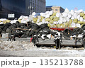 Barricade during protests in the streets of Kyiv, Ukraine 135213788