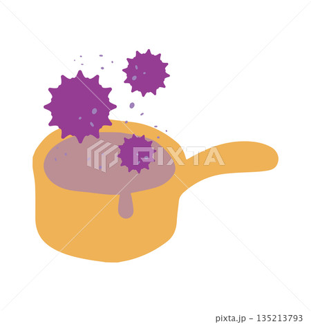 菌が繁殖した危険な片手鍋のイラスト 菌が繁殖した危険な片手鍋のイラスト 135213793