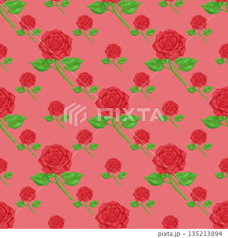 seamless floral pattern with roses seamless floral pattern with roses 135213894