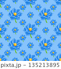seamless pattern with chamomile flowers 135213895