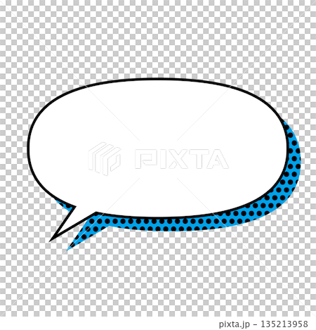 Simple speech bubble illustration, horizontal, oval Simple speech bubble illustration, horizontal, oval 135213958