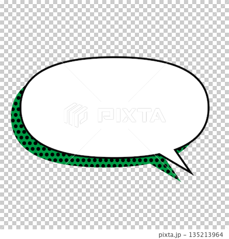 シンプルな吹き出しのイラスト　横長　楕円形 135213964