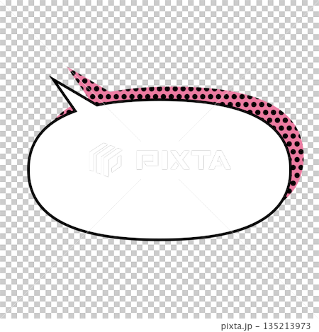 Simple speech bubble illustration, horizontal, oval 135213973