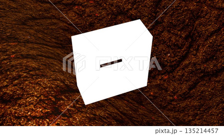 Neon cube with landscape. Computer generated 3d render 135214457