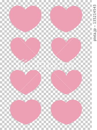 Cute heart illustration set in pink 135214543