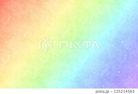虹色の水彩背景　グラデーション　カラフル 135214563