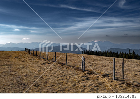 Mountain Landscape With Rax And Schneeberg In Lower Austria In Austria. Mountain Landscape With Rax And Schneeberg In Lower Austria In Austria. 135214585