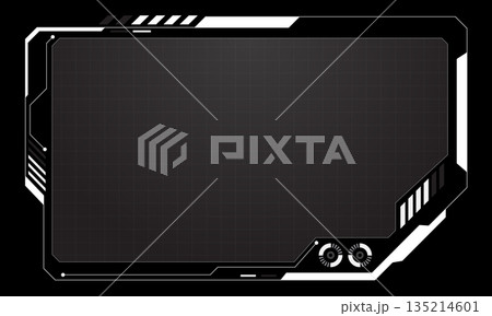 Hud frames white grey user interface elements design modern technology futuristic control panel screen digital hologram window gaming menu touching cyber monitor set on black background vector 135214601
