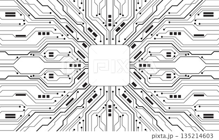 Abstract black circuit board technology connected lines electronics elements computer motherboard chip processor semiconductor digital on white background vector Abstract black circuit board technology connected lines electronics elements computer motherboard chip processor semiconductor digital on white background vector 135214603