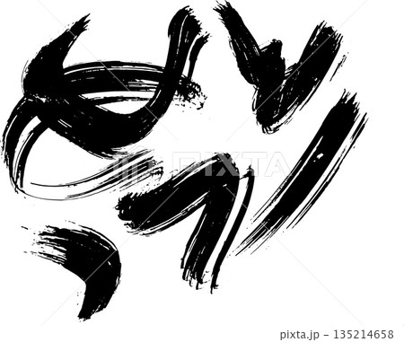Random Free Hand Abstract Brush Hand Drawing. Vector Illustration Random Free Hand Abstract Brush Hand Drawing. Vector Illustration 135214658