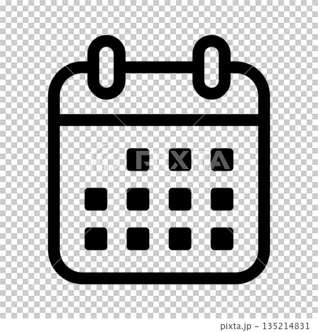 簡約線條繪製的日曆圖示素材 135214831