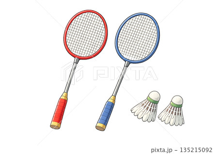 バドミントンのラケット 135215092