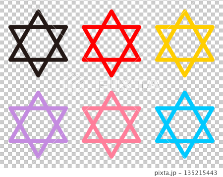 Hexagram illustration material set 135215443
