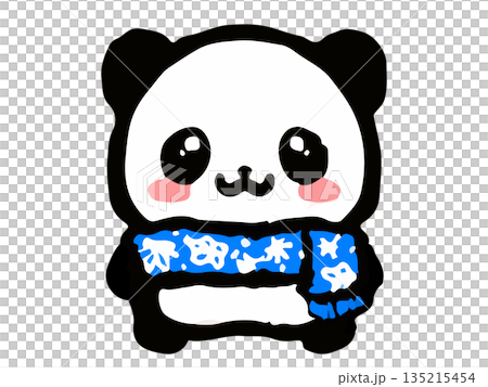 熊貓塗鴉插圖，冬日圍巾3 135215454