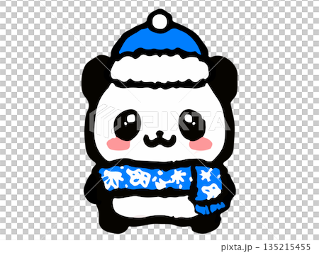 熊貓塗鴉插圖，冬日圍巾 4 135215455