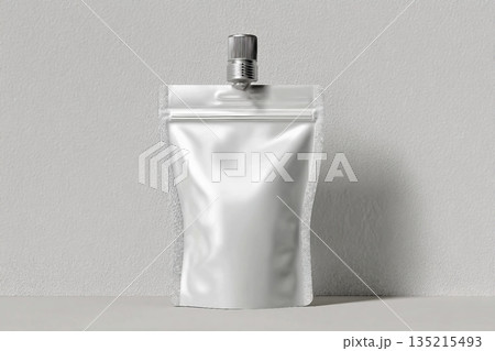 blank packaging white pouch for food product design mock-up isolated on white background with clipping path blank packaging white pouch for food product design mock-up isolated on white background with clipping path 135215493