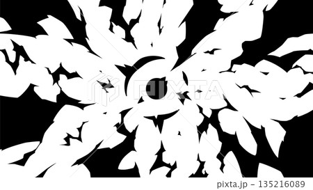 雷が中心から放射状に広がるシルエットの背景_16:9 雷が中心から放射状に広がるシルエットの背景_16:9 135216089